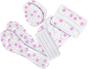 1Set Wear Non Skid Insoles Set for Women Sandals Relief Shock Absorbing Pads Includes Transparent Forefoot Pads Dual Color Insoles Transparent Heel Stickers