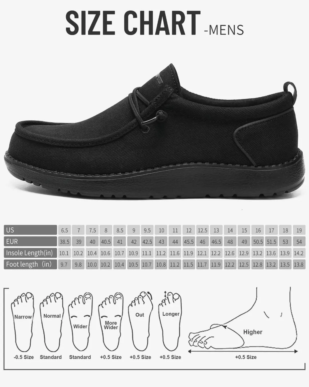 1TAZERO Wide-Shoes for Men-Slip on Walking-Loafers Casual-Shoes - Wide Width Comfortable Orthopedic Shoes for Men with Arch Support for Plantar Fasciitis