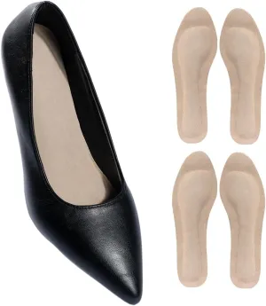 2 Pairs Full Length Pigskin High Heels Cushion Insoles Arch Support, Anti-Slip, Shock/Sweat Absorption, Adhesive Dress Shoes' Inserts for Flats Sandals Boots Relief Blister and Pain(5.5-7.5 Size)