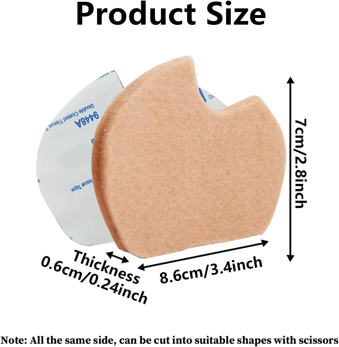 20 Pieces Felt Foot Pads for Dancer Callus Sesamoiditis Pads for Ball of feet Pain Relief Forefoot Cushion Pads Self-Adhesive Foot Foam Cushion Pads for Men Women(Beige)
