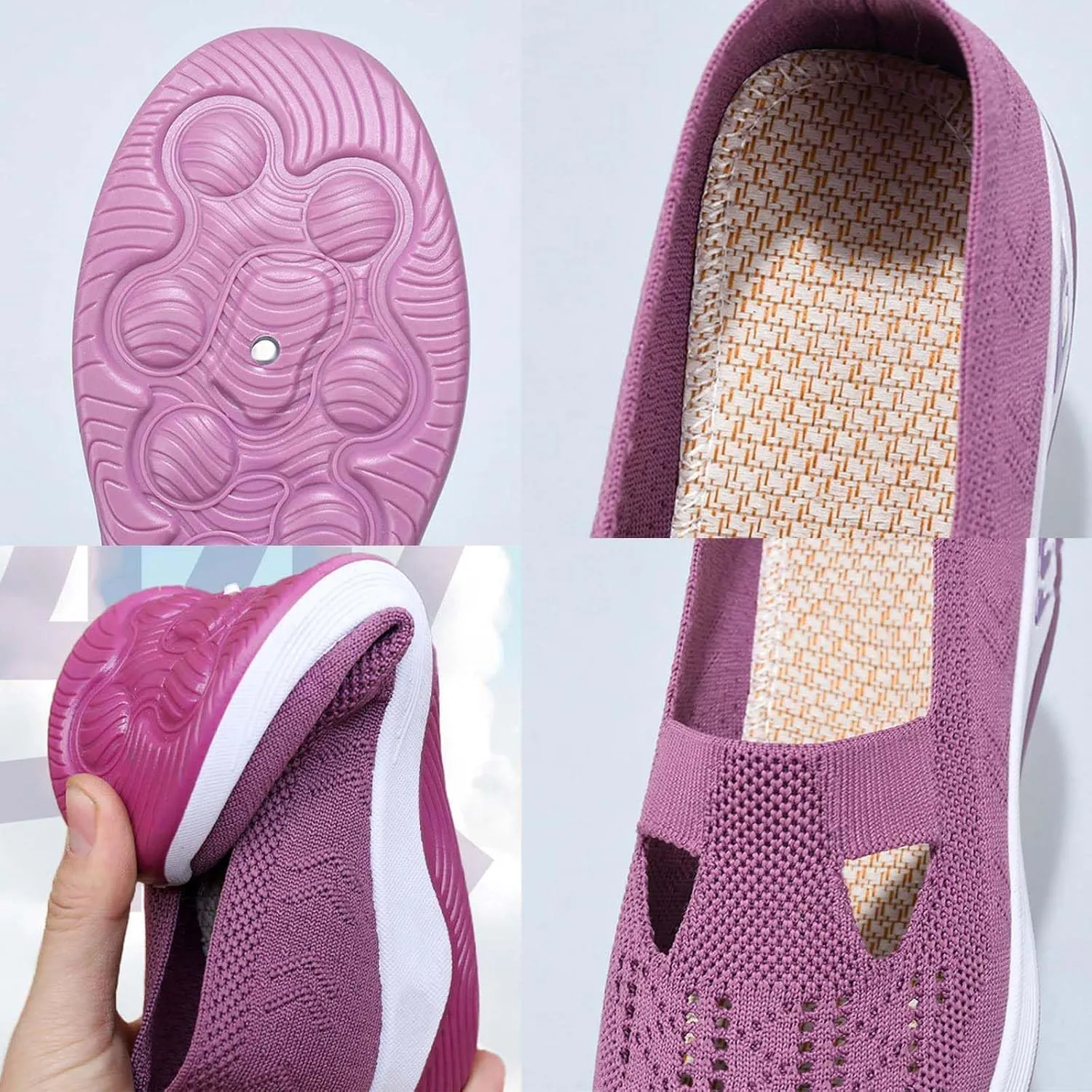 2025 Orthopedic Shoes for Women, Women Wide Width Breathable Walking Comfortable Slip on Sneakers, Non Slip Food Service Lightweight Sneaker, Nurse Shoes Arch Support Sneakers