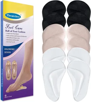 6 Pairs Gel Arch Support Pads Plantar Fasciitis Shoe Inserts Insole, Adhesive High Arch Pad Flat Feet Inserts Arch Cushions for Relieve Pressure and Foot Pain, One Size for Women Men