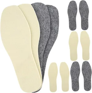 6Pairs Thickened Wool Shoe Insoles Warm Winter Boot Inserts for Comfort Moisture Absorption for Boots Sneakers
