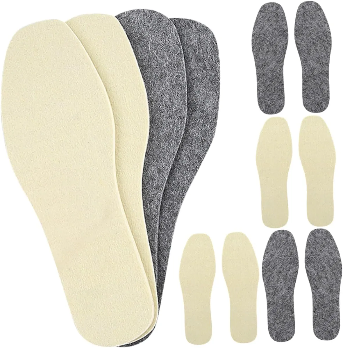 6Pairs Thickened Wool Shoe Insoles Warm Winter Boot Inserts for Comfort Moisture Absorption for Boots Sneakers
