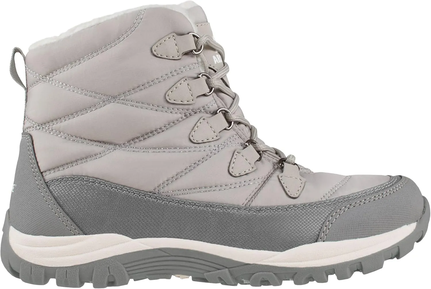 Absolute Cynthia Snow Winter Boots for Women, Warm, Insulated, Lace-Up Front, Gray, Size 10