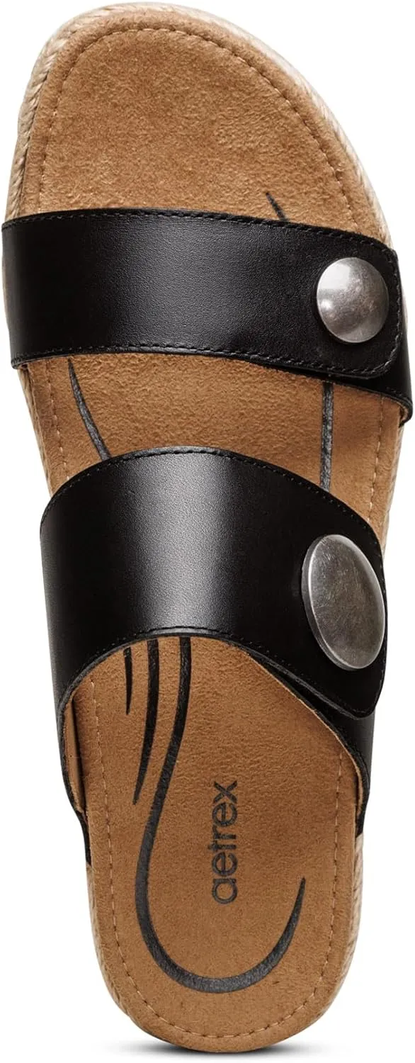 Aetrex Women's Sofie Orthopedic Platform Sandals - Plantar Fasciitis Relief Arch Support Wedge Sandals