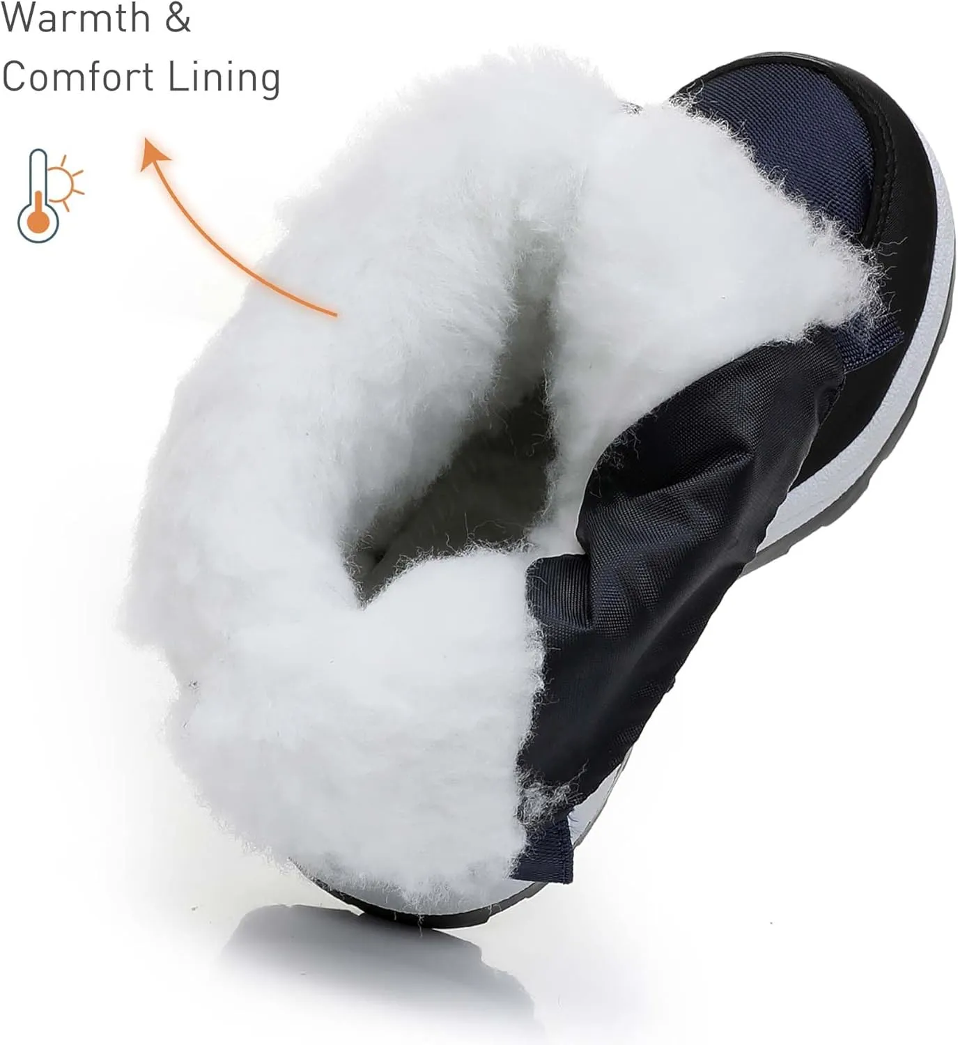 Ahannie Boys Girls Snow Boots Toddler Kids Winter Boots Water Resistant Warm Side Zipper Shoes(Toddler/Little Kid)