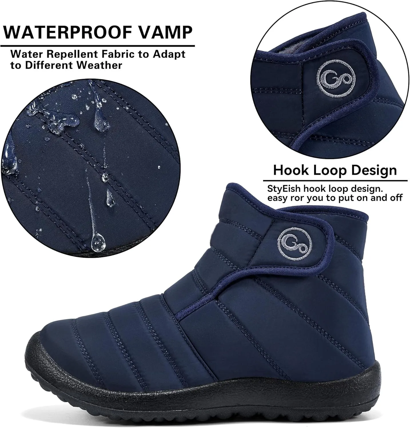 Almusen Winter Snow Boots for Women: Warm Fur Lined Boots Waterproof Non Slip Outdoor Boot Hook Loop Comfortable Fashion Womens Booties