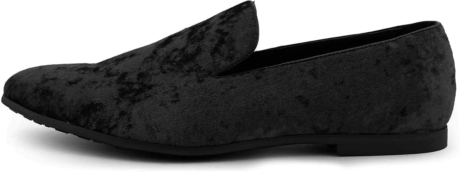 Amali Hauser2 - Men's Slippers - Mens Loafers - Designer Shoes for Men - Crushed Velvet, Luxurious, Mens Casual Shoes - Mens Slip On Shoes- Tuxedo Shoes