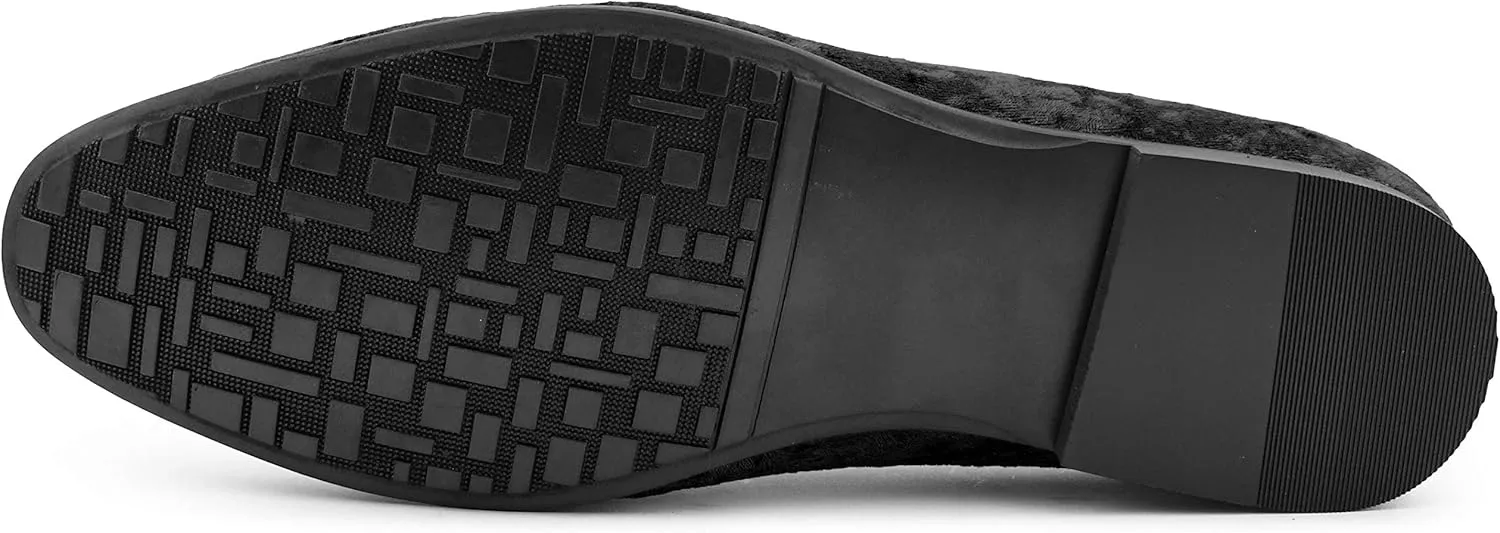 Amali Hauser2 - Men's Slippers - Mens Loafers - Designer Shoes for Men - Crushed Velvet, Luxurious, Mens Casual Shoes - Mens Slip On Shoes- Tuxedo Shoes