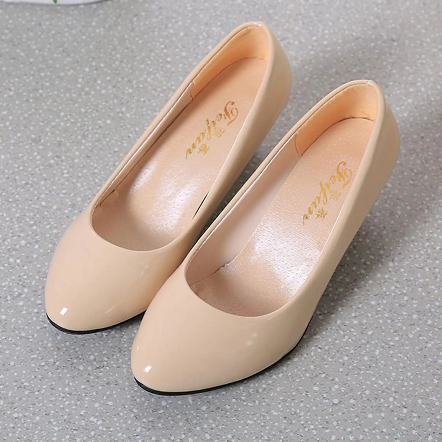 AMDBEL Flats Shoes Women Dressy Comfortable Women Pointed Toe Single Shoes Suede Flock Casual Buckle Strap Loafers Shoes