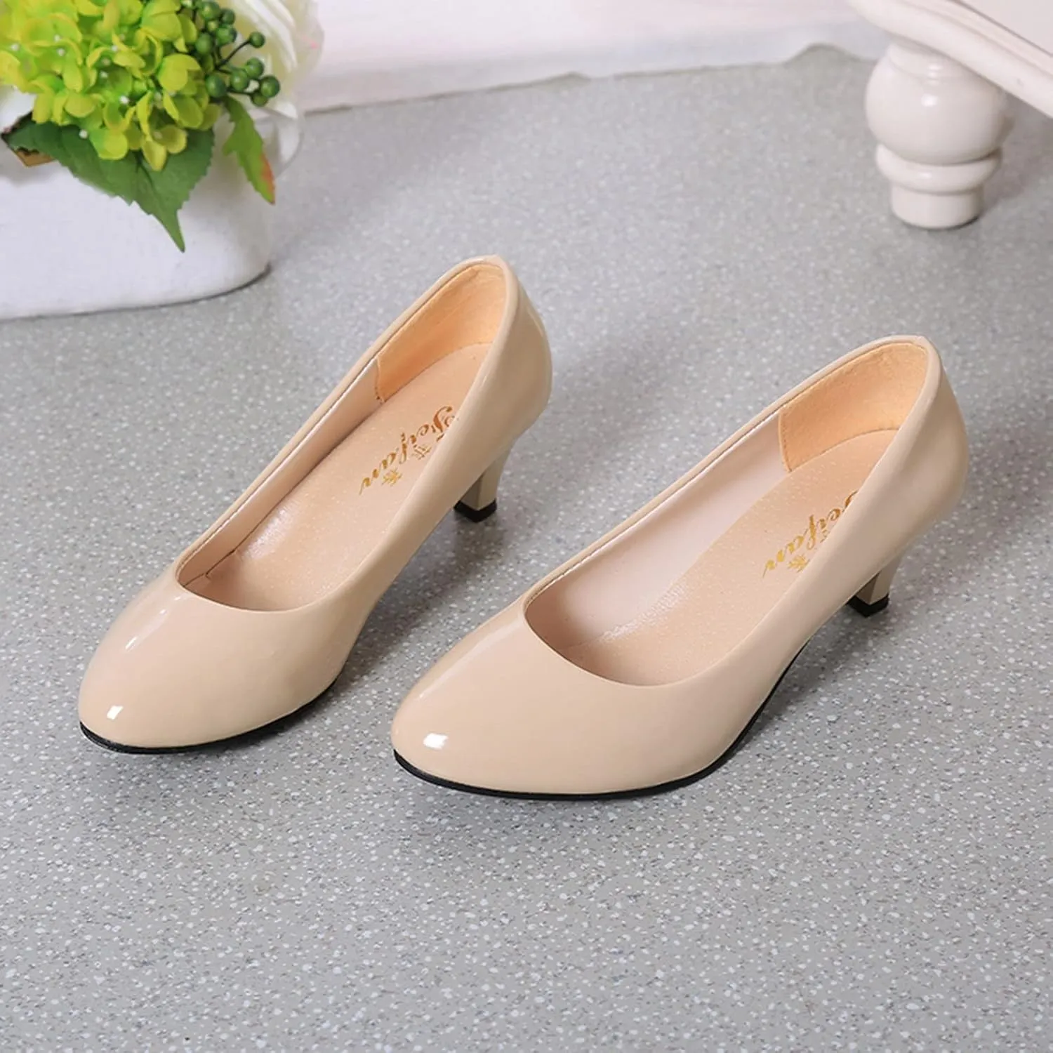 AMDBEL Flats Shoes Women Dressy Comfortable Women Pointed Toe Single Shoes Suede Flock Casual Buckle Strap Loafers Shoes