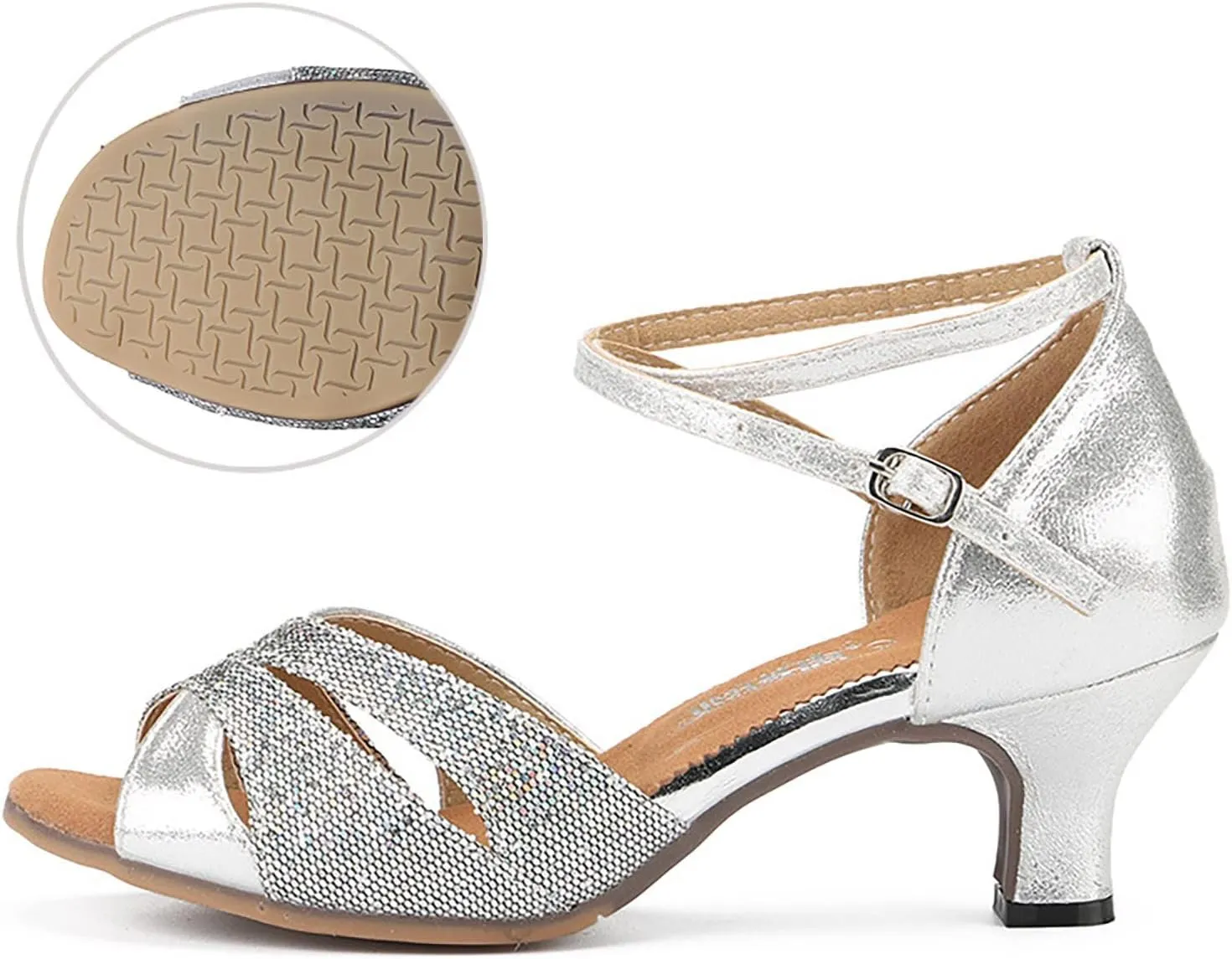 AMDBEL Sandals for Women Dressy Summer Fashion Open Toe Low Heel Pump Sandal Elegant Dance Shoes Buckle Dress Heeled Sandals