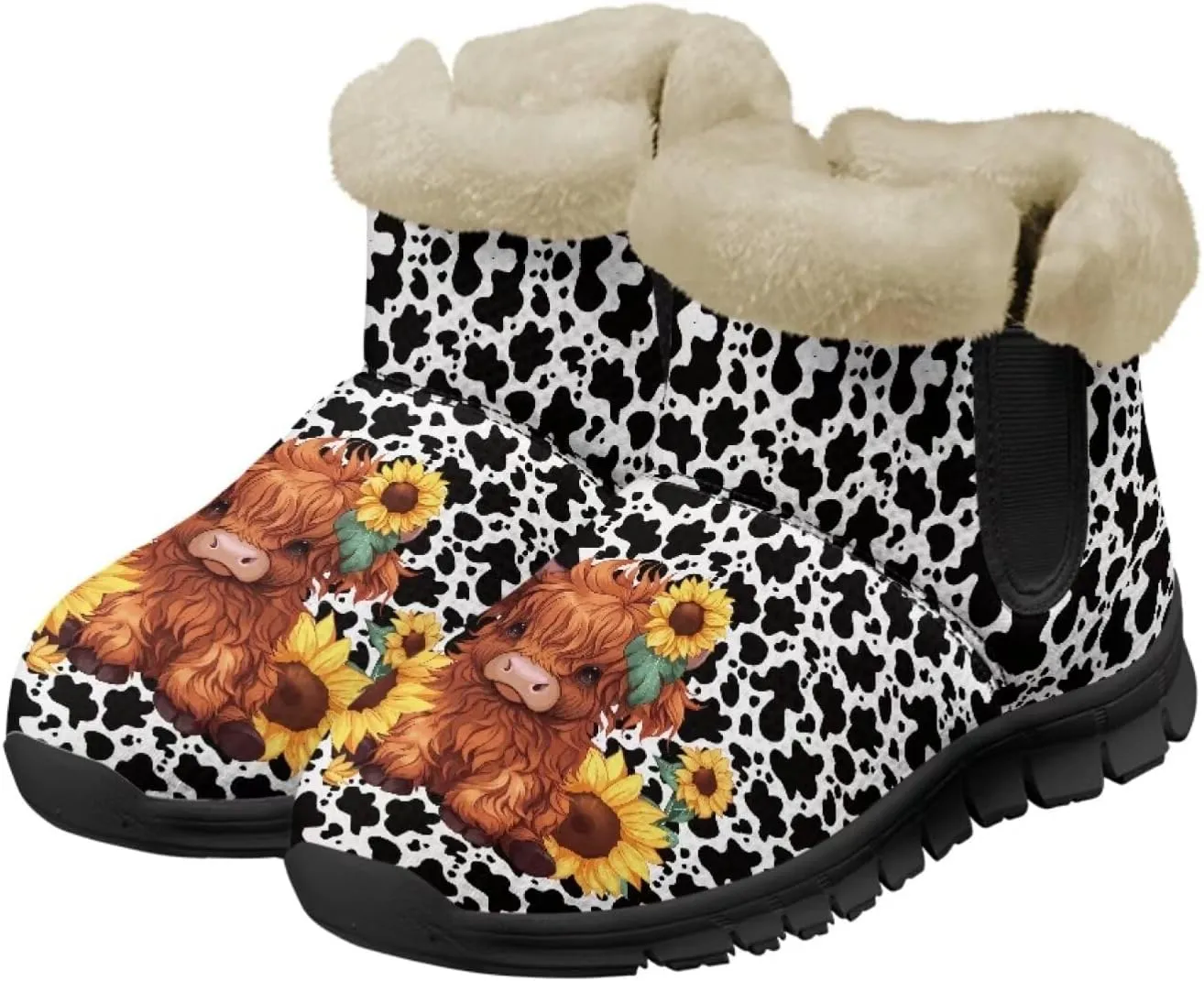 Ankle Booties for Women Anti Slip Snow Boots Fuzzy Fleece House Bootie Comfy Warm Winter Shoes