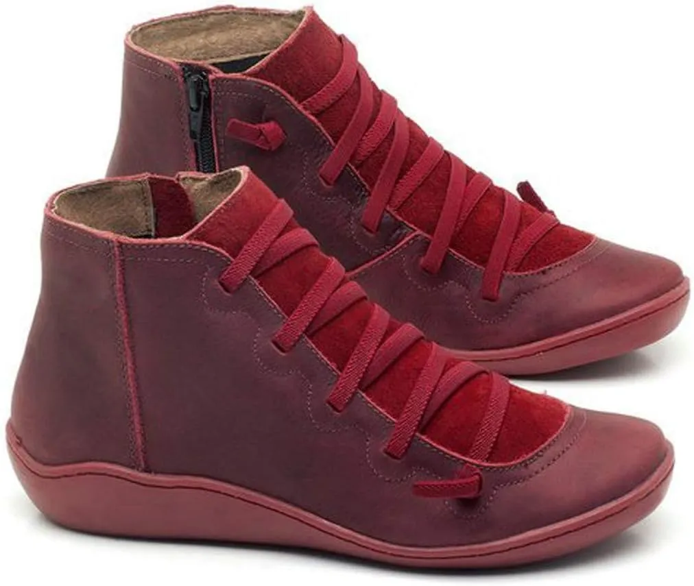 Ankle Boots for Women Arch Support Womens Low Heel Fashion Lace Up Zipper Booties Cowboy Cowgirl Walking Short Bootie