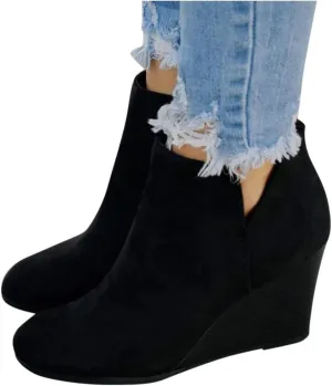 Ankle Boots for Women Platform Boots Western Cowboy Boots Pointed Toe Fashion Retro Classic Low Heel Ankle Booties
