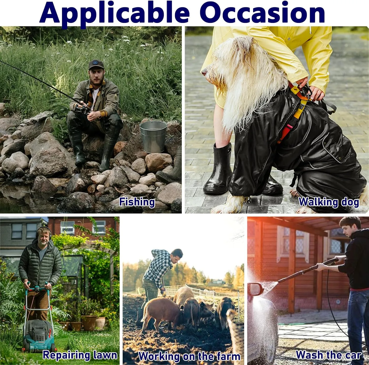 Ankle Rubber Rain Boot Mens Ankle Rain Shoes Waterproof Garden Boots Mens Short Rain Boots