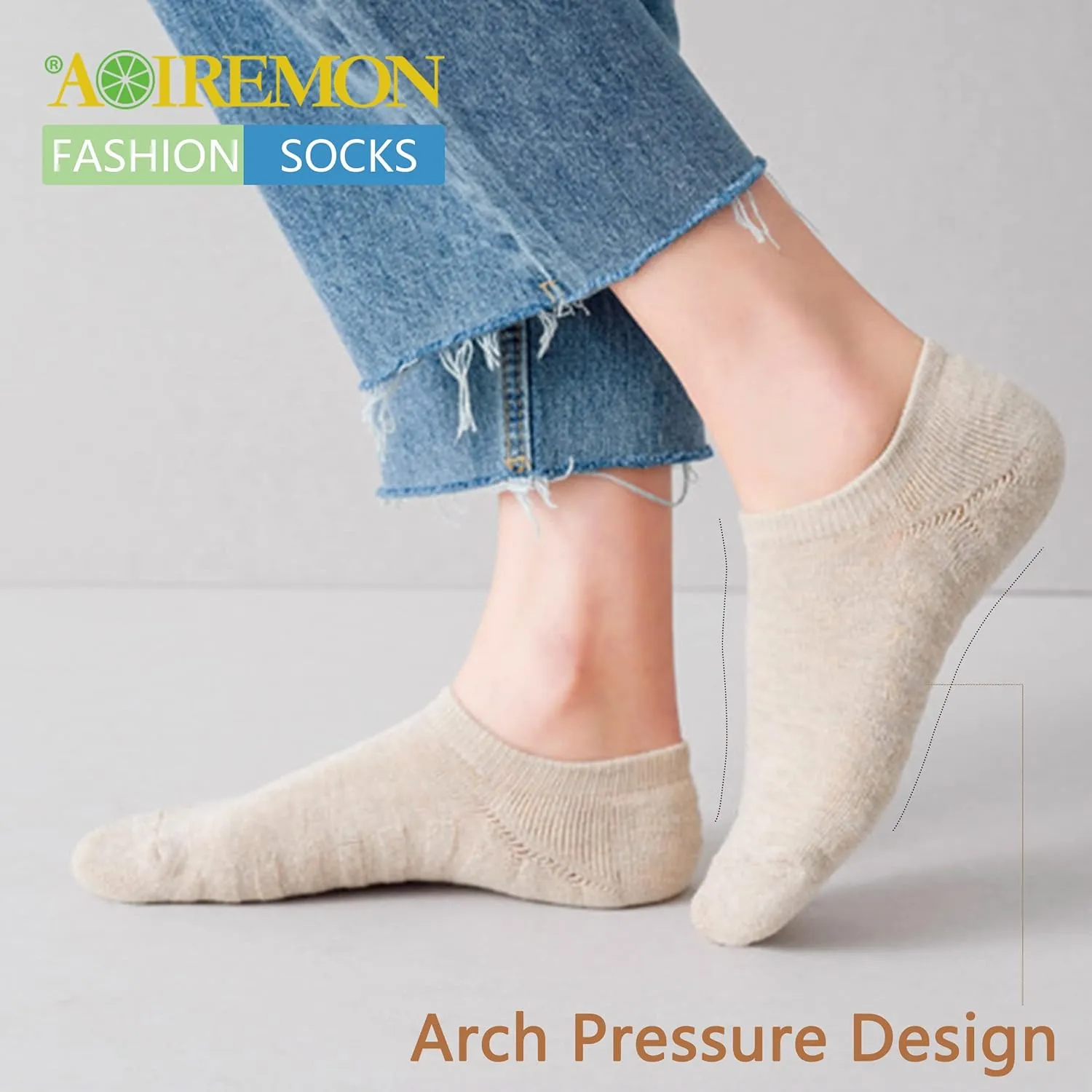 AOIREMON No Show Athletic Socks 5-10 Pairs Hiking Running Ankle Socks For Women Cushion Low Cut Socks
