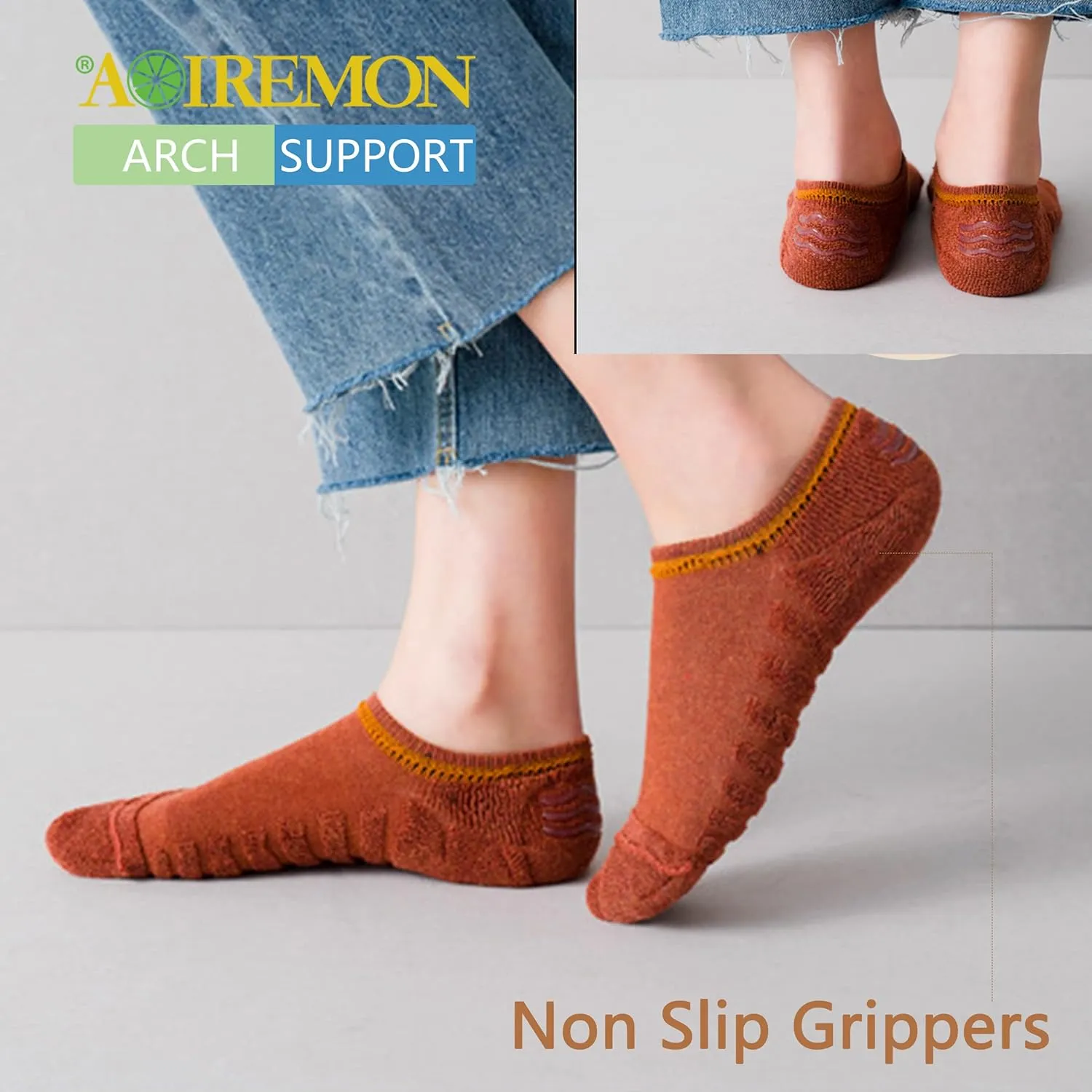 AOIREMON No Show Athletic Socks 5-10 Pairs Hiking Running Ankle Socks For Women Cushion Low Cut Socks