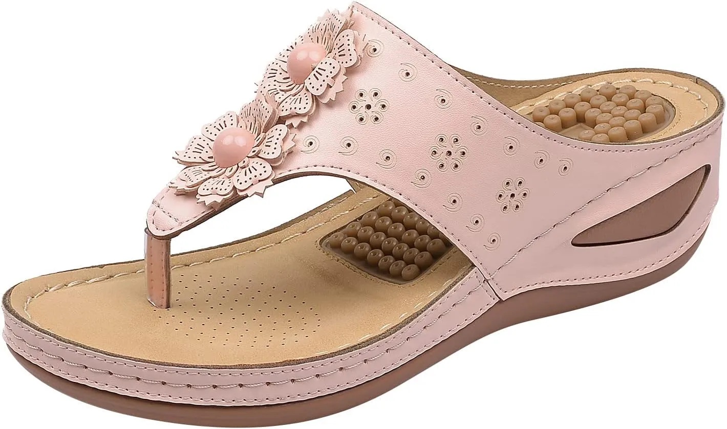 Arch Support Sandals for Women Orthopedic Recovery Slides Comfortable Walking Shoes Lightweight Adjustable Straps Summer Beach Casual Thick Cushion Footbed