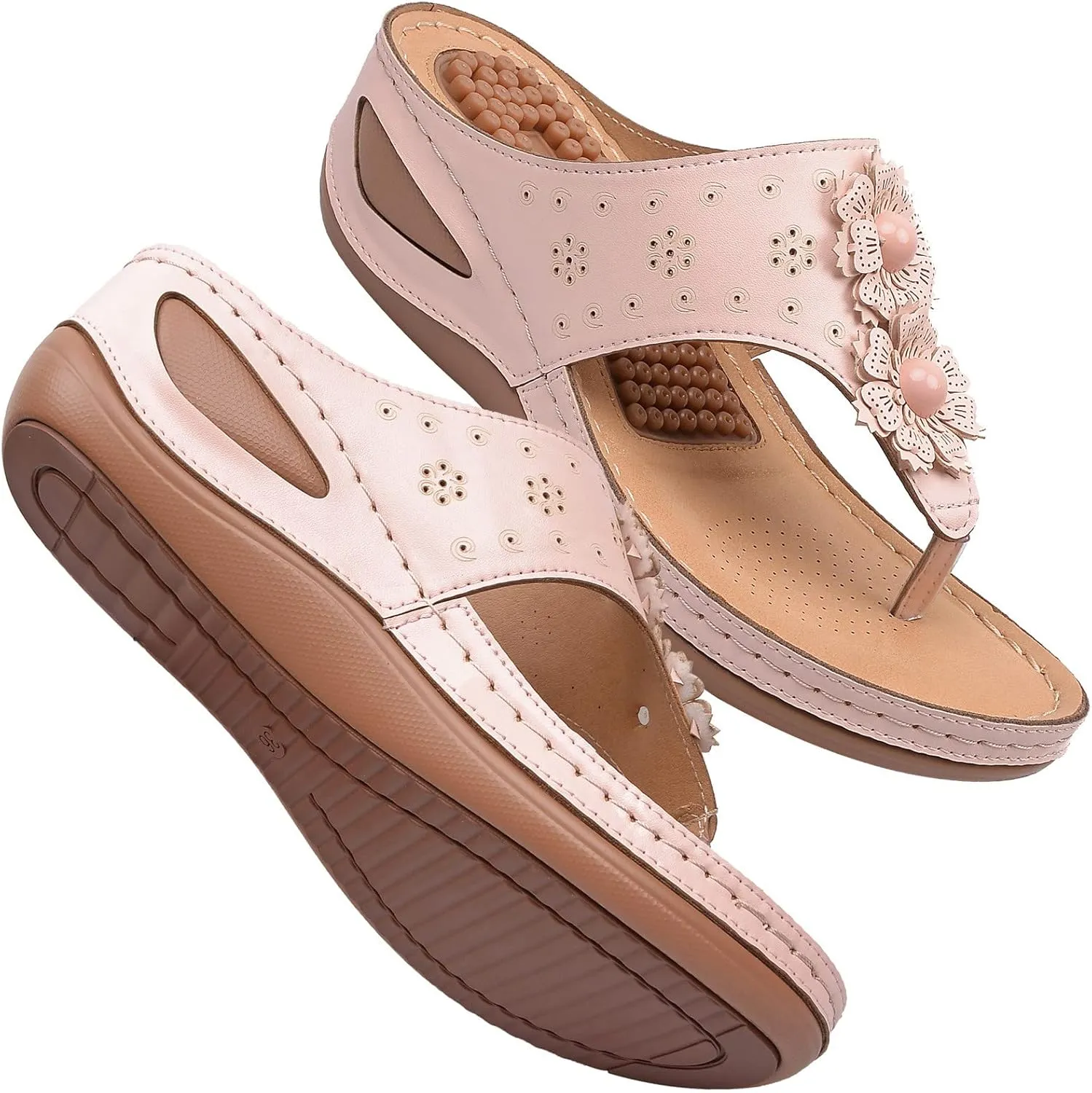 Arch Support Sandals for Women Orthopedic Recovery Slides Comfortable Walking Shoes Lightweight Adjustable Straps Summer Beach Casual Thick Cushion Footbed