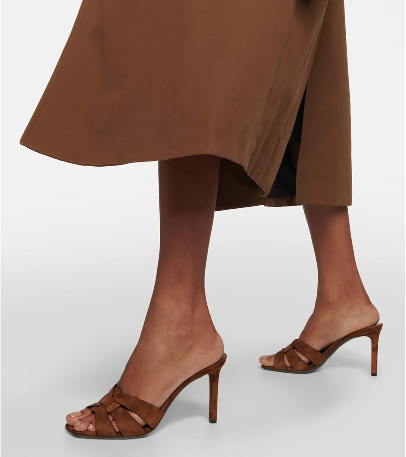 Arqa Open Toe Heeled Mules for Women with Intertwining Straps Featuring Squared Toe & Stiletto Heel Pumps Wedding Dress Slip on Sandals