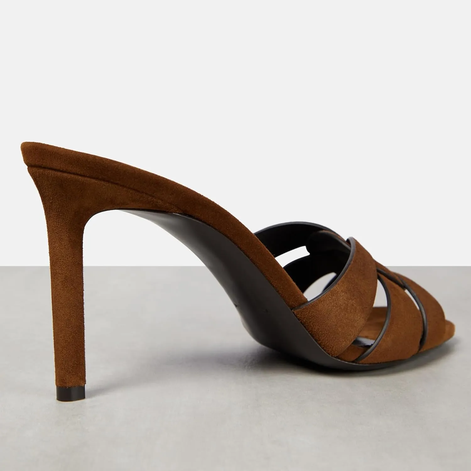Arqa Open Toe Heeled Mules for Women with Intertwining Straps Featuring Squared Toe & Stiletto Heel Pumps Wedding Dress Slip on Sandals