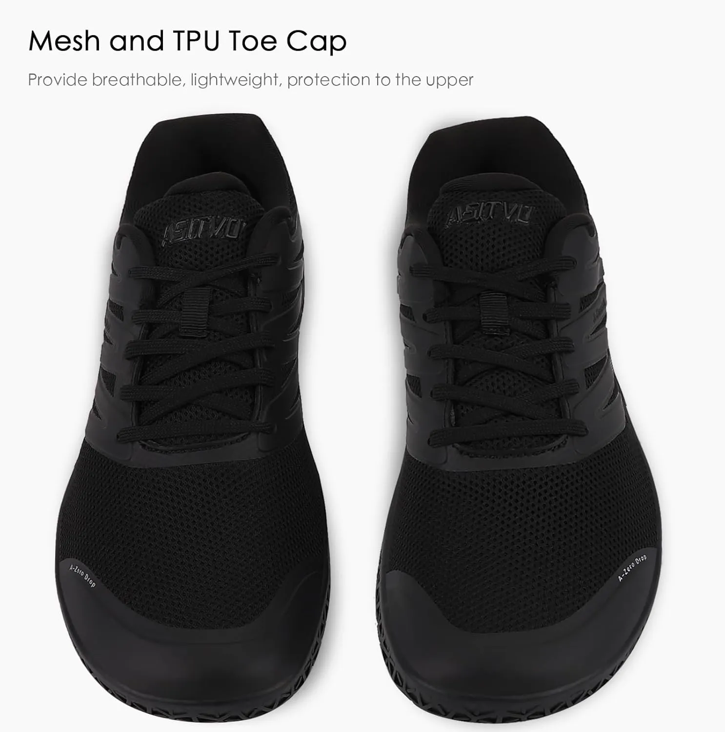 ASITVO Wide Men's Barefoot Zero Drop Sole Minimalist Width Toe Box Walking Shoes Sneakers TPU Toe No-Sew Upper