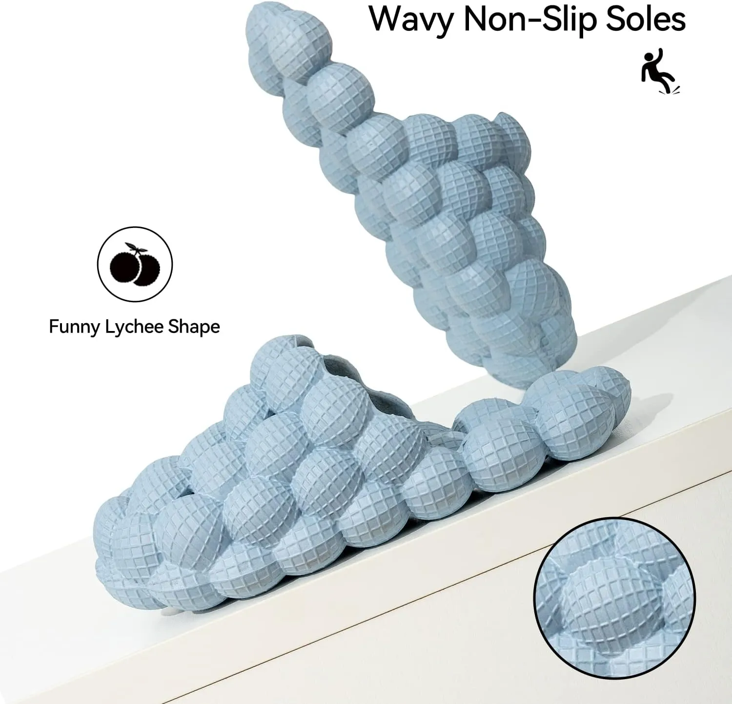 ASONGMAKE Womens Massager Slippers,Funny Bubble Unisex Super Soft Sandals Mens Breathable Beach Slides,Bath Shower Slippers Bedroom Spa House Sandals