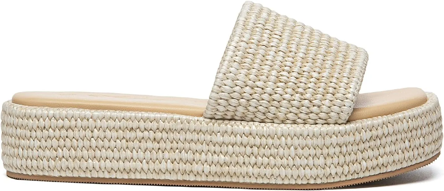 Athlefit Women's Slip On Platform Sandals Casual Bohemia Open Toe Summer Beach Flatform Slide Sandals