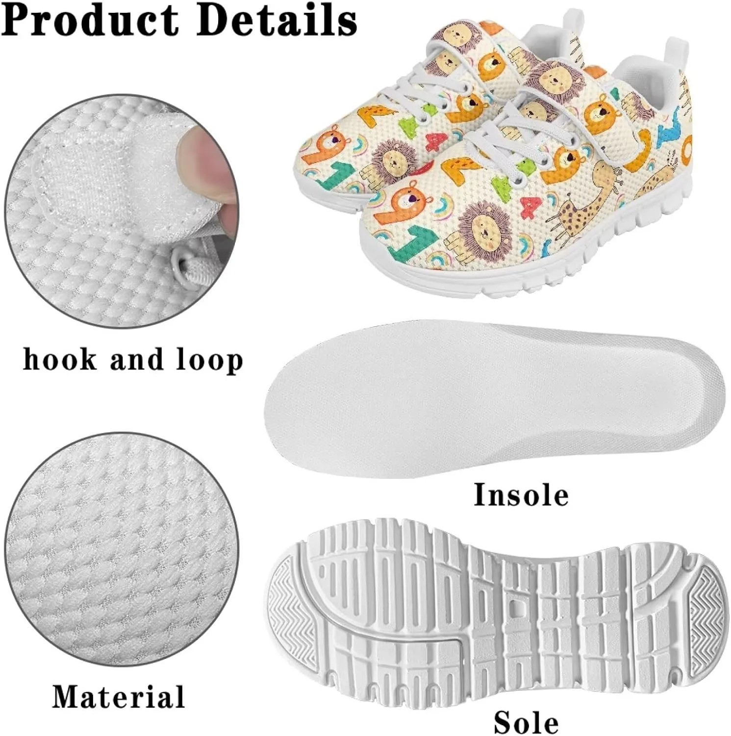 Athletic Sneaker for Boys Teen,Kids Girls Non-Slip Sneakers with White Sole Children's Single Buckle Sneakers