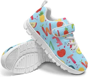 Athletic Sneaker for Boys Teen,Kids Girls Non-Slip Sneakers with White Sole Children's Single Buckle Sneakers