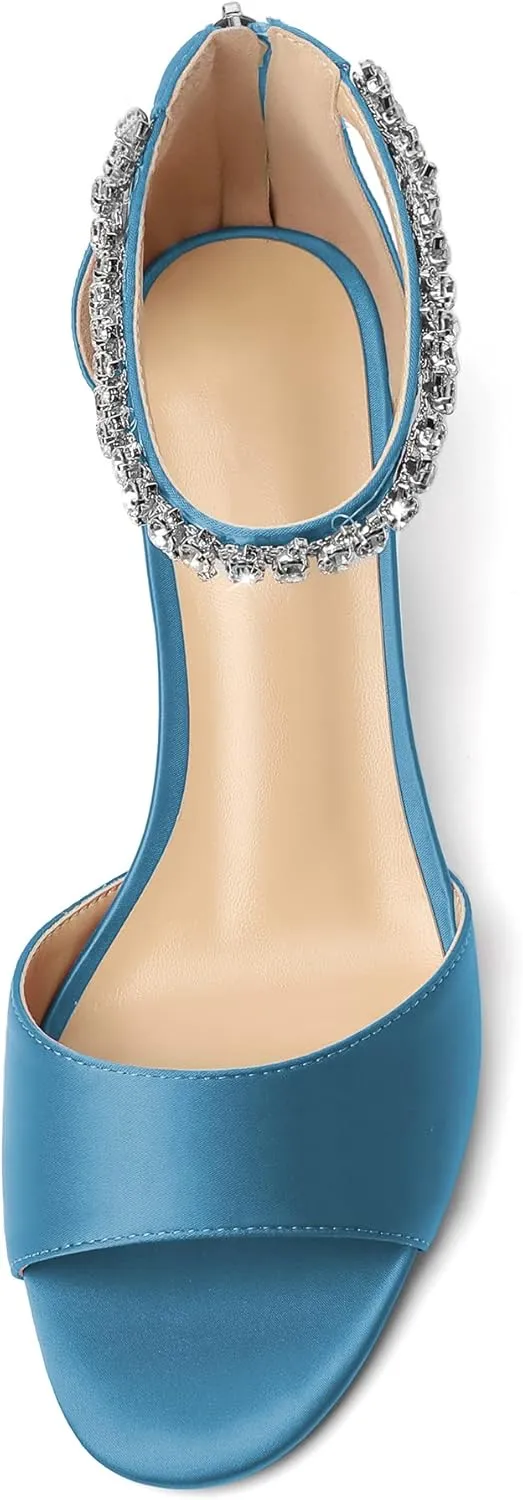 AUMOTED Women Wedge Sandals Peep Open Toe Mid Low Heel Slip-on Slingback Double Elastic Band Heeled Dress Summer Shoes 2 Inch