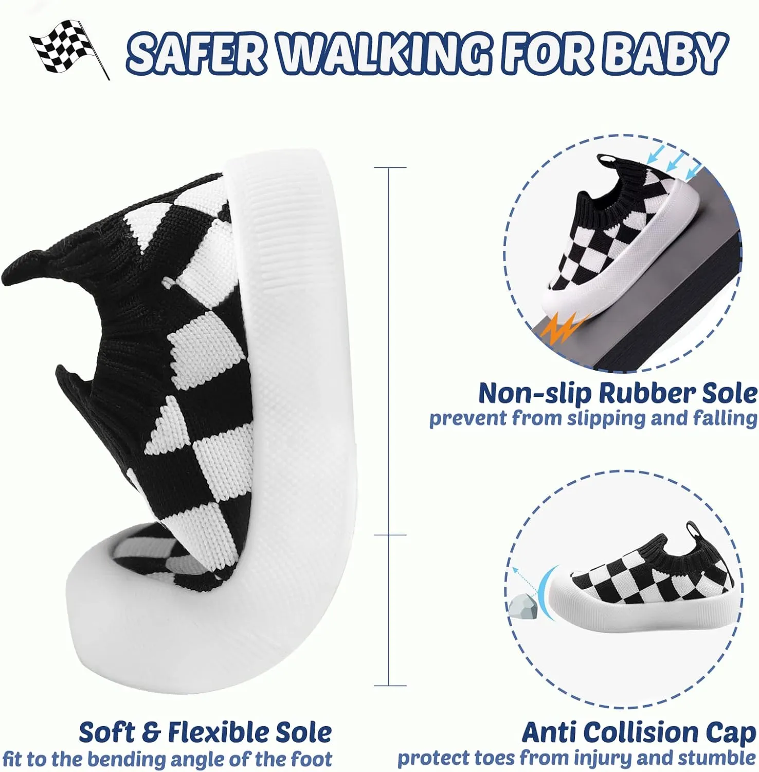 Baby First-Walking Shoes 1-4 Years Kid Shoes Trainers Toddler Infant Boys Girls Soft Sole Non Slip Cotton Canvas Mesh Breathable Lightweight TPR Material Slip-on Sneakers Outdoor