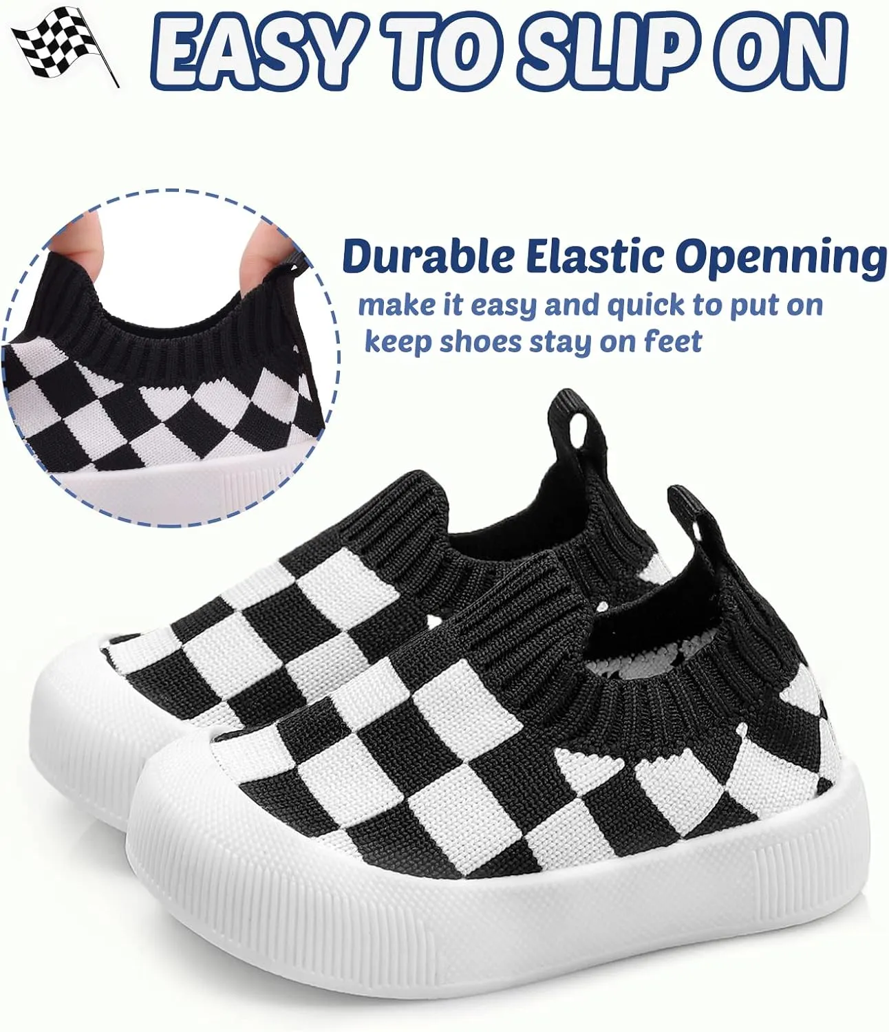Baby First-Walking Shoes 1-4 Years Kid Shoes Trainers Toddler Infant Boys Girls Soft Sole Non Slip Cotton Canvas Mesh Breathable Lightweight TPR Material Slip-on Sneakers Outdoor
