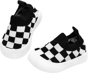 Baby First-Walking Shoes 1-4 Years Kid Shoes Trainers Toddler Infant Boys Girls Soft Sole Non Slip Cotton Canvas Mesh Breathable Lightweight TPR Material Slip-on Sneakers Outdoor