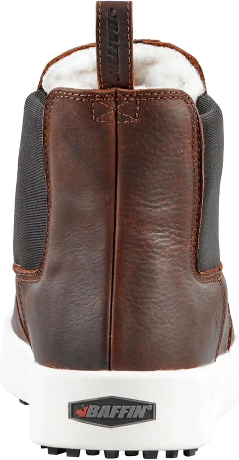 Baffin Men's STRATHCONA Winter Boots | Warm Waterproof Insulated Slip-On Leather Boots with Wool Lining & Slip-Resistant Sole