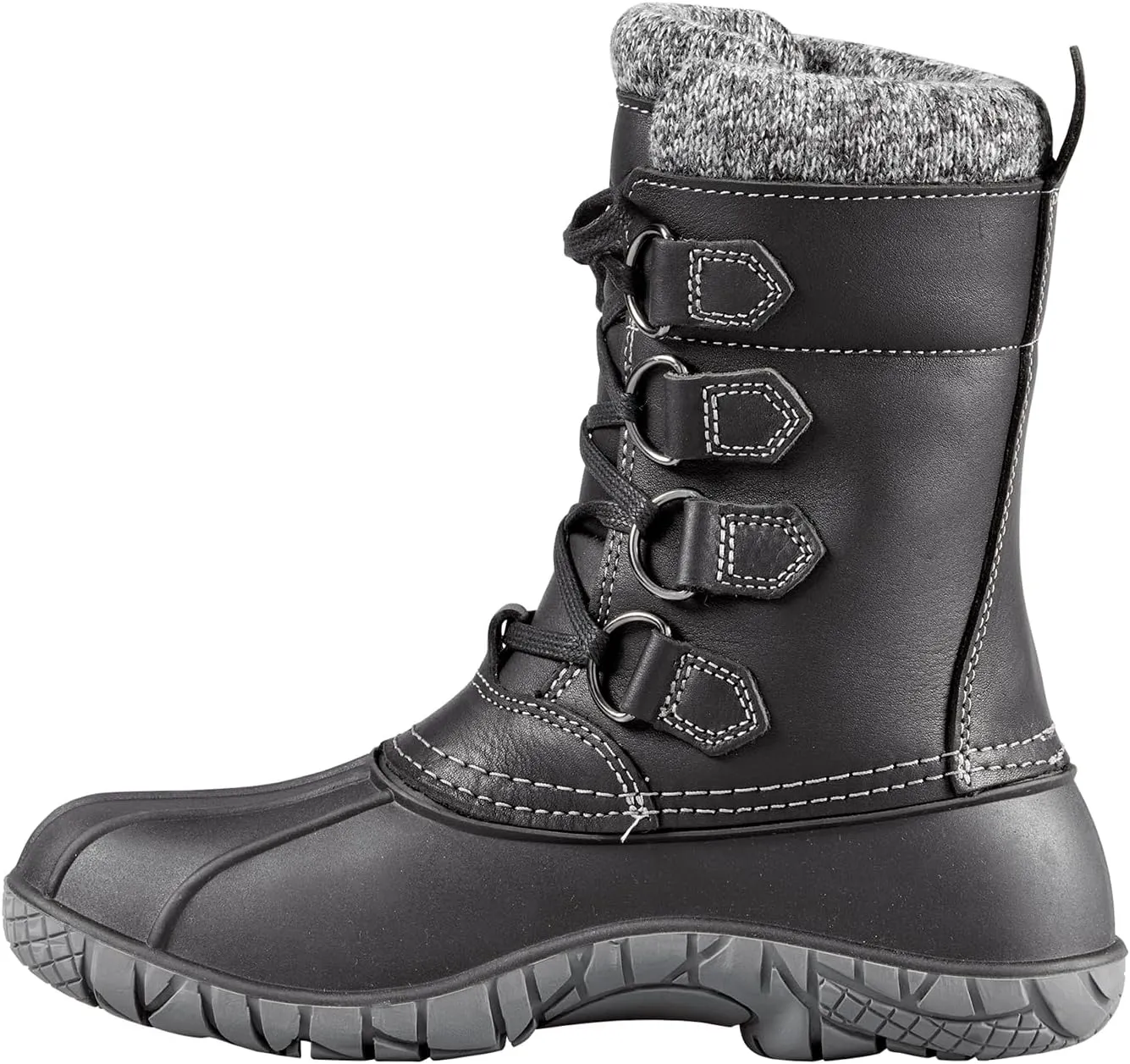 Baffin Women's YELLOWKNIFE CUFF Waterproof Insulated Mid-Height Snow Boots, Full-Grain Leather Upper, Flexible Rubber Base