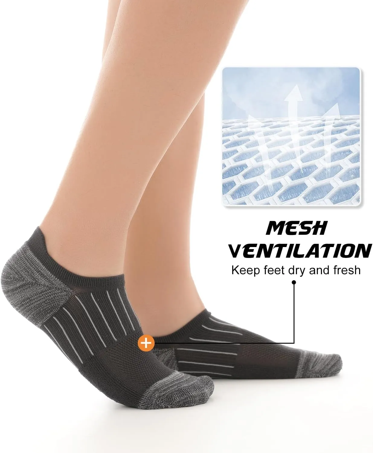 BAMBOO COOL No Show Socks Men Low Cut Ankle Short Socks for Men Casual Athletic Socks with Non Slip Grip