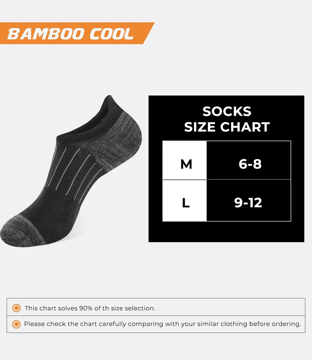BAMBOO COOL No Show Socks Men Low Cut Ankle Short Socks for Men Casual Athletic Socks with Non Slip Grip