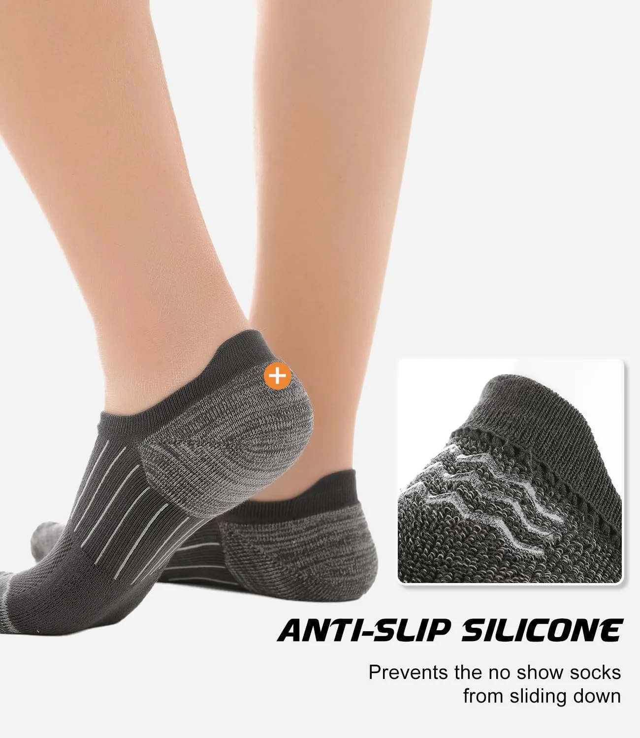 BAMBOO COOL No Show Socks Men Low Cut Ankle Short Socks for Men Casual Athletic Socks with Non Slip Grip
