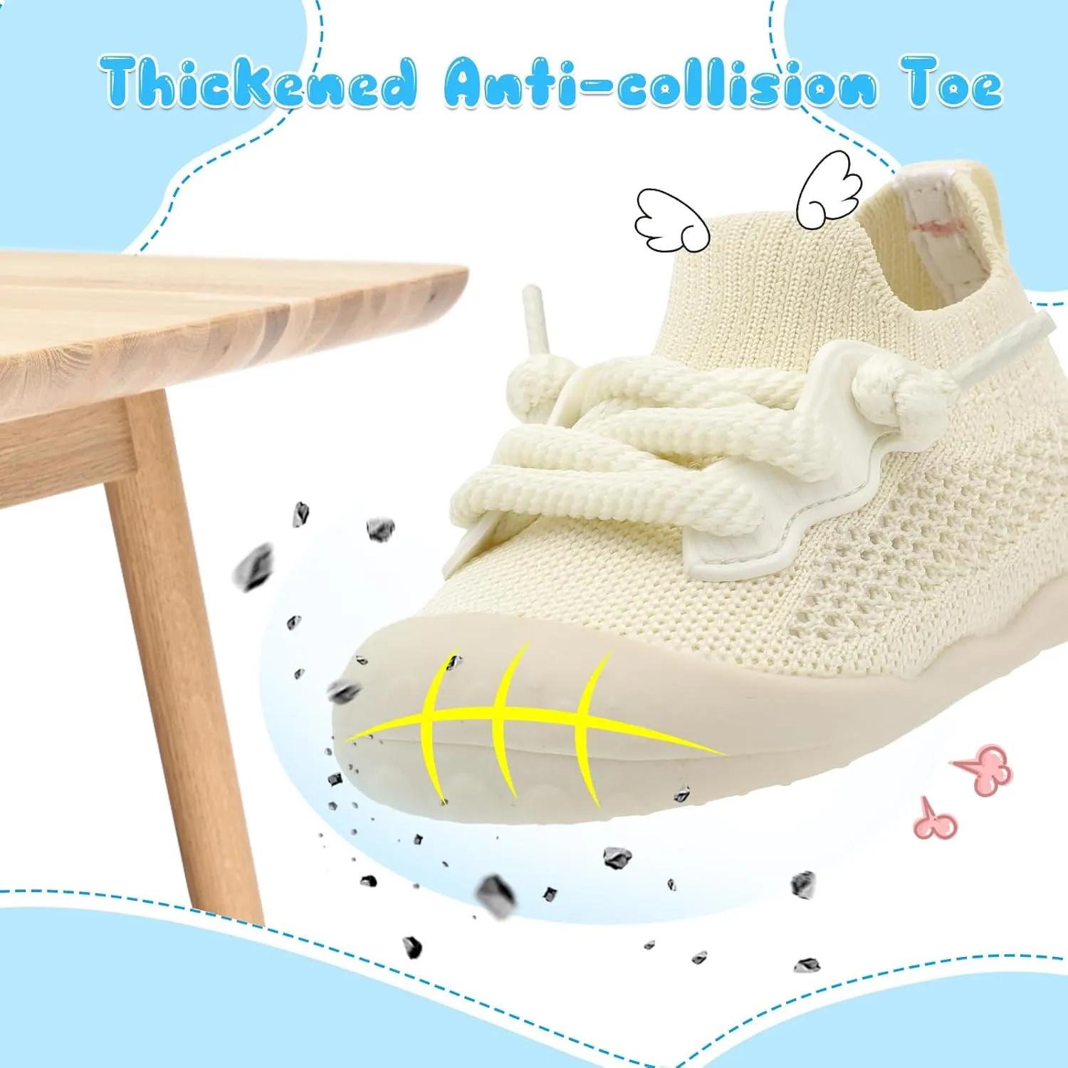 BARERUN Baby Shoes Baby First Walking Shoes Infant Sneakers Wide Barefoot Slip on Soft Sole Boys Girls Crib Shoe Toddler Breathable Lightweight House Socks
