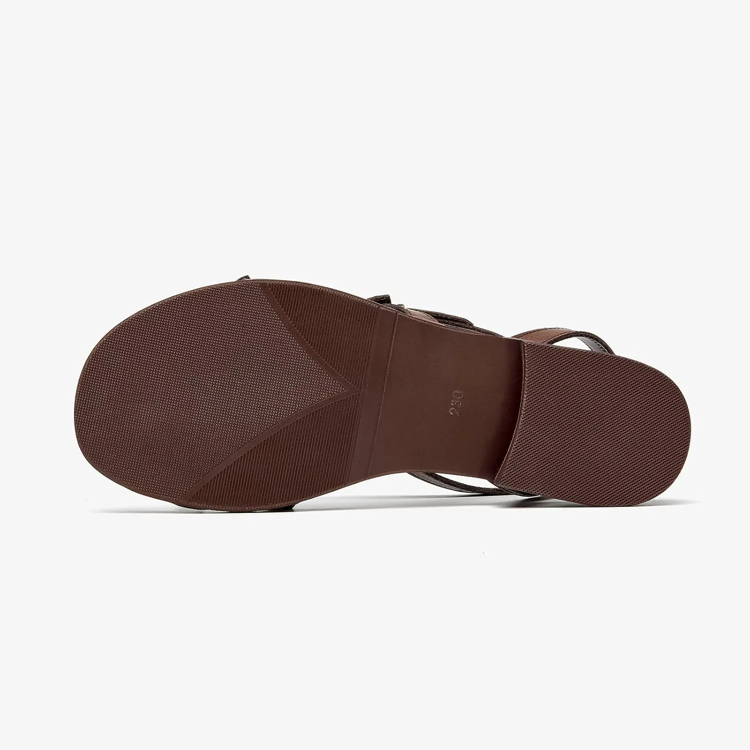 BEAU TODAY Womens Flat Sandals,Strappy Leather Summer Sandals for Women, Comfortable Slingback Cute Dressy Sandals for Beach Vacation Casual Walking