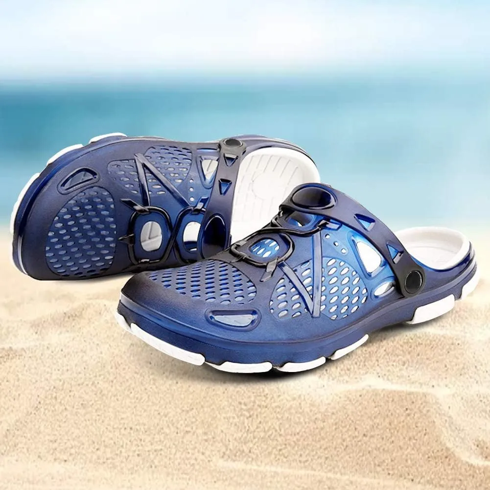 beister Mens Clogs Non Slip Water Shoes with Adjustable Strap, Lightweight Slip on Mules Garden Kitchen Outdoor Beach Yard Pool Shower Summer Sandals Slippers