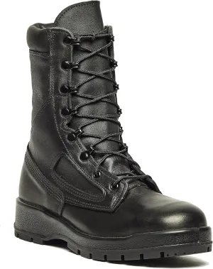 Belleville 495 ST 8 Inch US Navy General Purpose EH Rated Steel Toe Boots for Men - Black Leather with FOD Resisting Vibram Carrier Traction Outsole; Berry Compliant