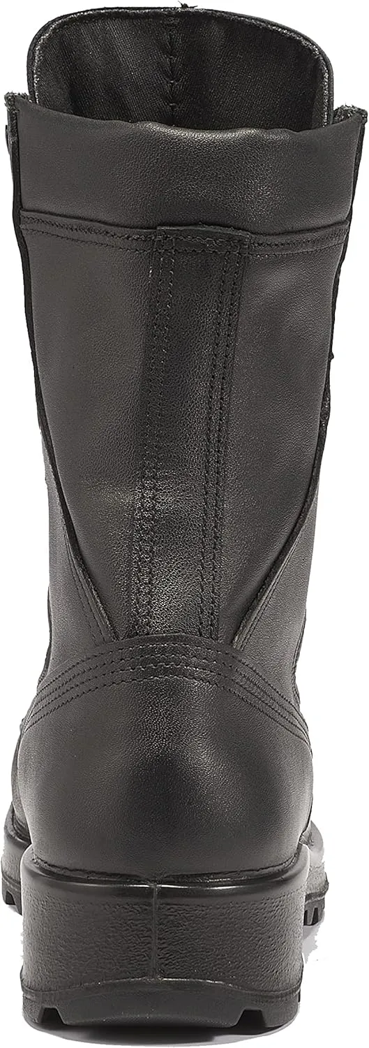 Belleville 495 ST 8 Inch US Navy General Purpose EH Rated Steel Toe Boots for Men - Black Leather with FOD Resisting Vibram Carrier Traction Outsole; Berry Compliant