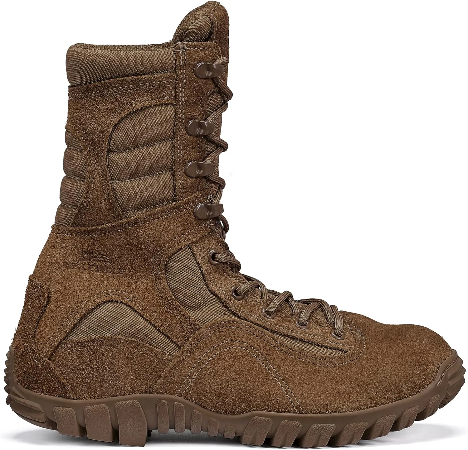 Belleville Sabre 533 8” Hot Weather Hybrid Combat Boots for Men - US Navy Army/Air Force AR 670-1/AFI 36-2903 Coyote Brown Leather with Vibram Ibex Outsole; Berry Compliant