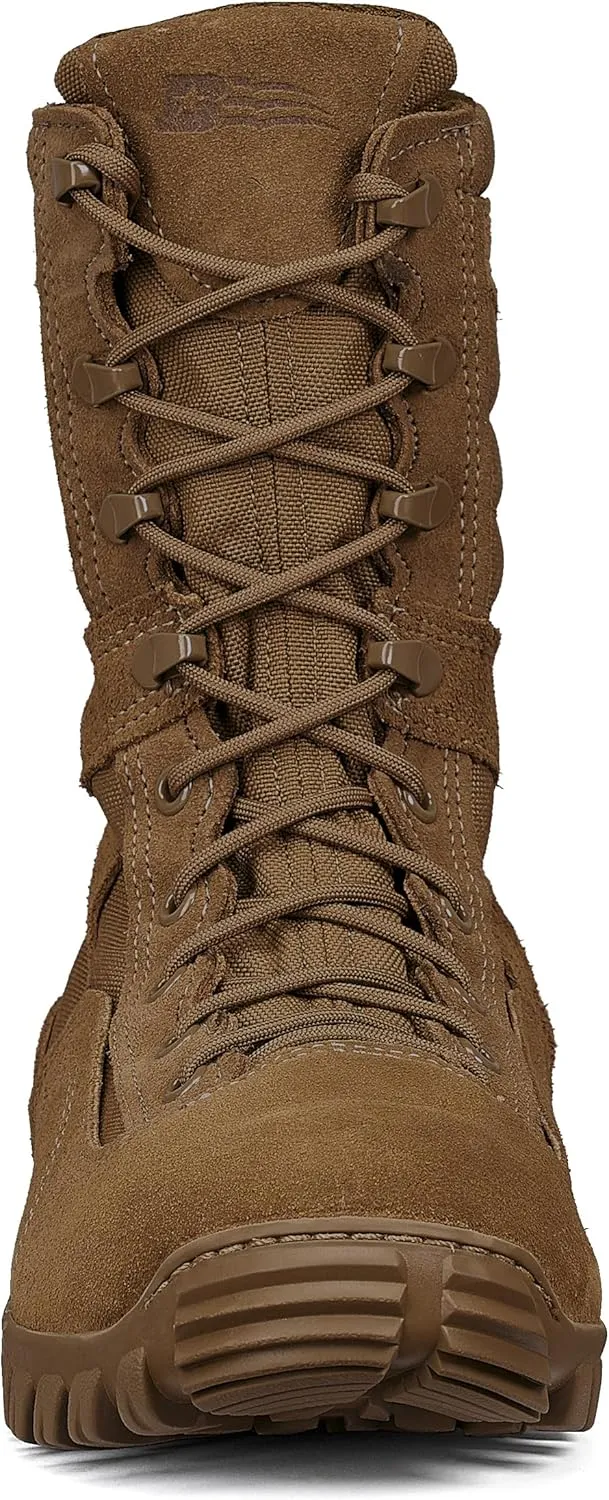 Belleville Sabre C333 8” Hot Weather Hybrid Assault Combat Boots for Men - Army/Air Force AR 670-1/AFI 36-2903 Coyote Brown Leather with Vibram Ibex Outsole; Berry Compliant