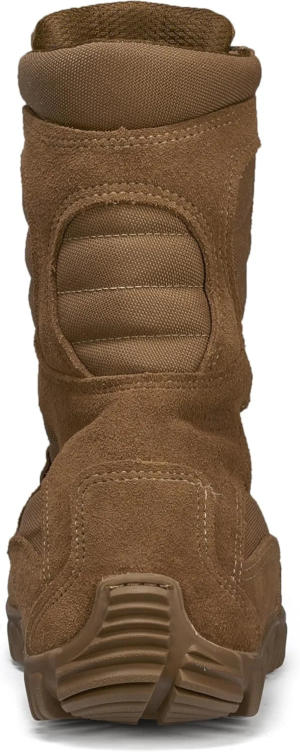 Belleville Sabre C333 8” Hot Weather Hybrid Assault Combat Boots for Men - Army/Air Force AR 670-1/AFI 36-2903 Coyote Brown Leather with Vibram Ibex Outsole; Berry Compliant