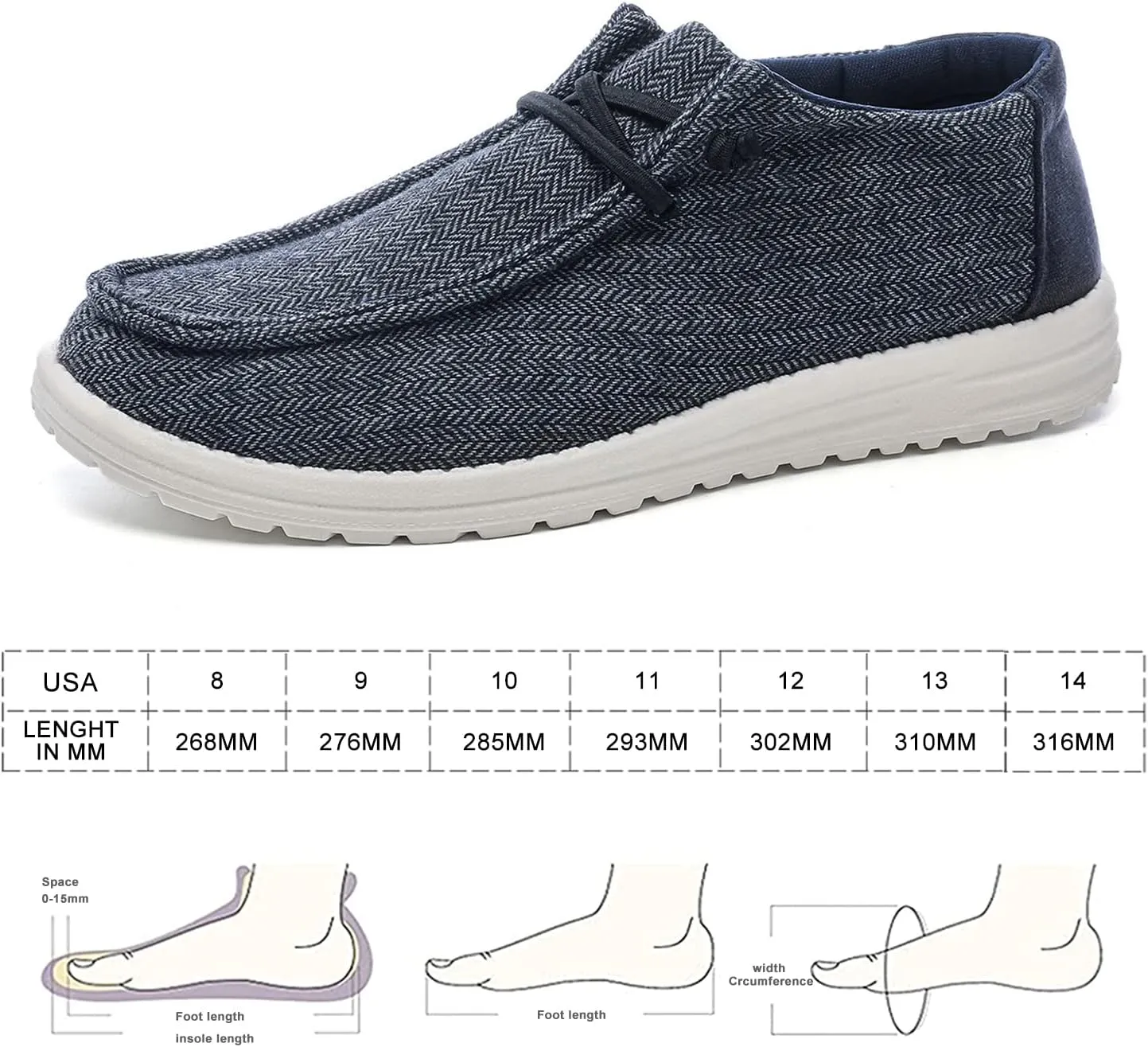 Betrue Lightweight Mens Boat Shoes Slip On, Mens Loafers Canvas Shoes, Lace-up Deck Shoes for Mens, Mens Comfortable Soft Casual Cloth Shoes